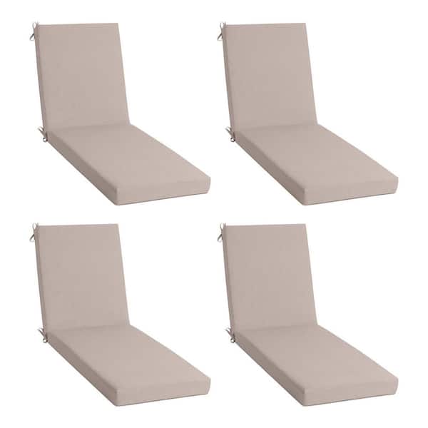 Hampton Bay 77 in. L x 24 in. W x 4 in. T Rectangular Outdoor Chaise Lounge Cushion in Putty Beige (4-Pack)