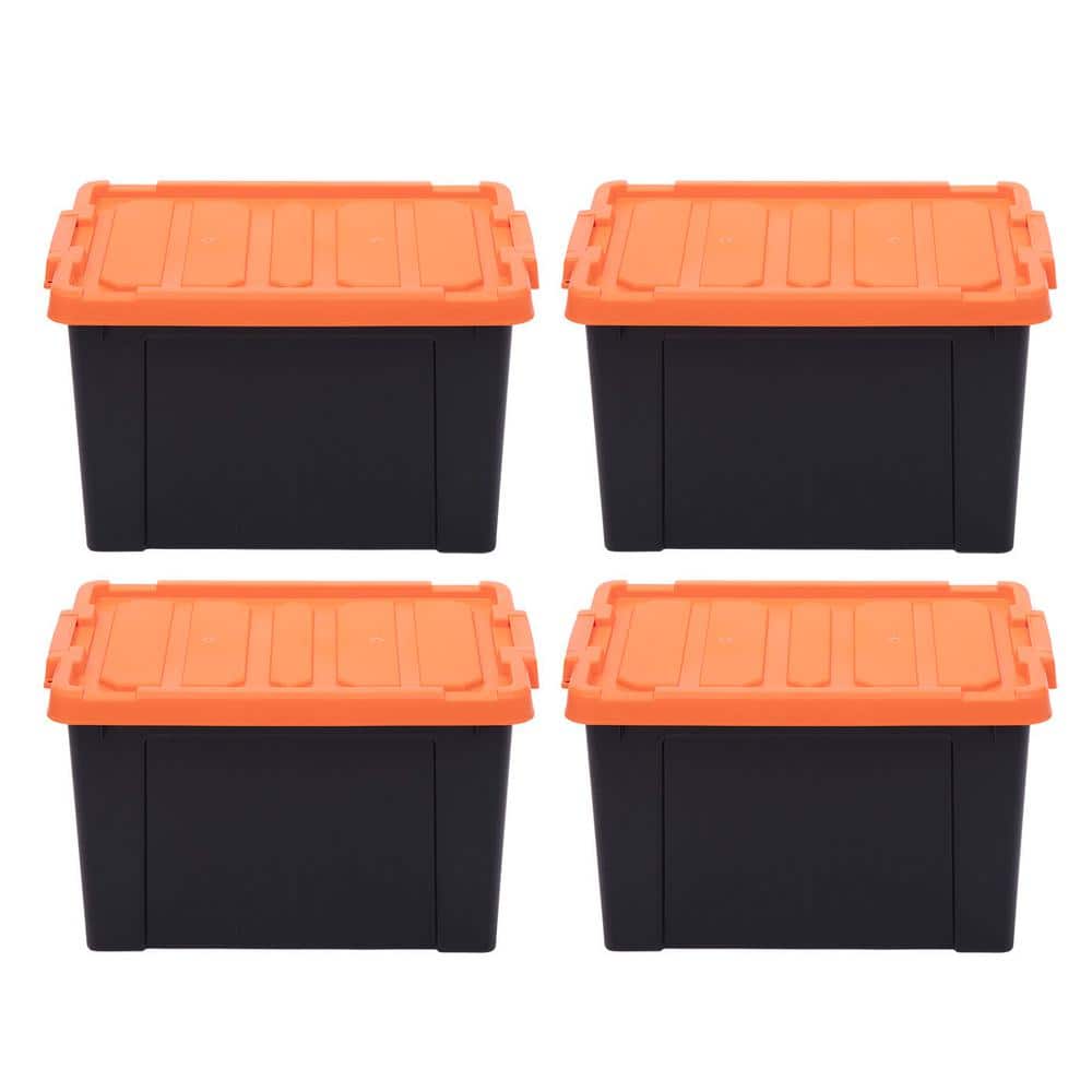 Sterilite 18 Gallon Storage Tote - Orange / Black, 18 gal - Pay Less Super  Markets