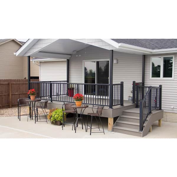 Pegatha Contemporary Black Aluminum Textured Stair Bracket Kit (Top and Bottom Bracket with Necessary Screws)