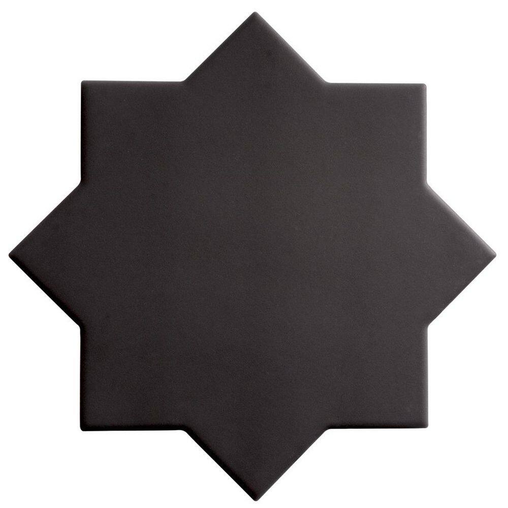 Seville 7 in. x 7 in. Matte Graphite Black Porcelain Star Wall and Floor Tile Sample price history on PriceWatchPro