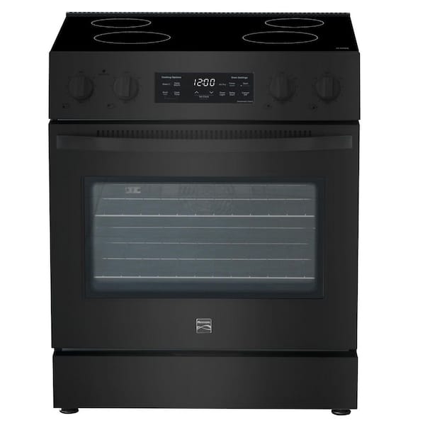 30 in. 4 Element Slide-In Electric Range in Black with Fan Convection