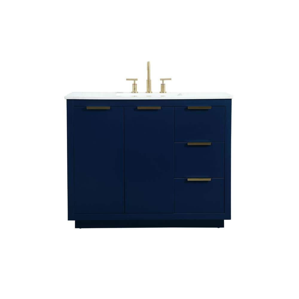 Simply Living 42 in. W x 22 in. D x 34 in. H Bath Vanity in Blue with Calac