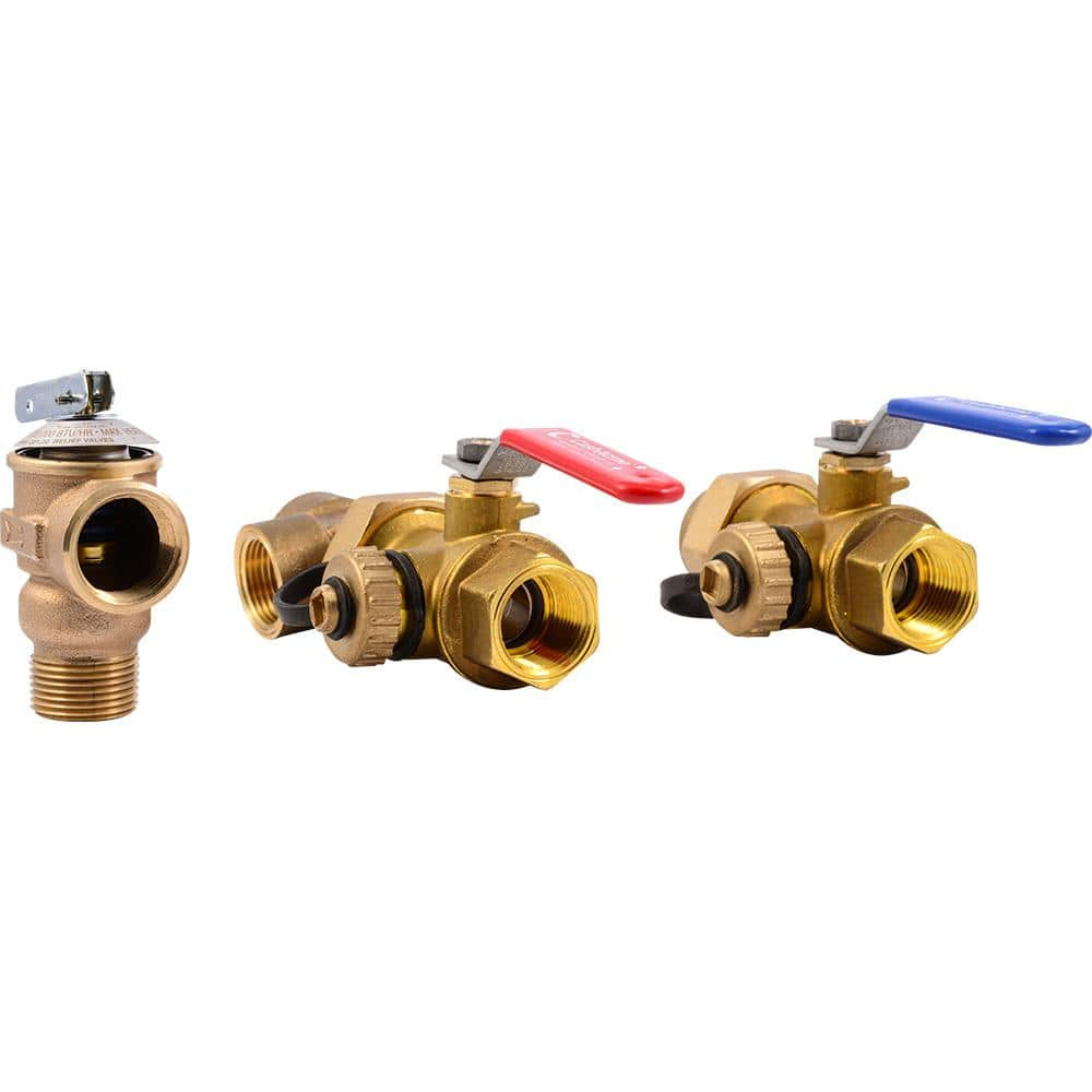 Cash Acme 3/4 in. FNPT Tankless Water Heater Valves Installation Kit ...