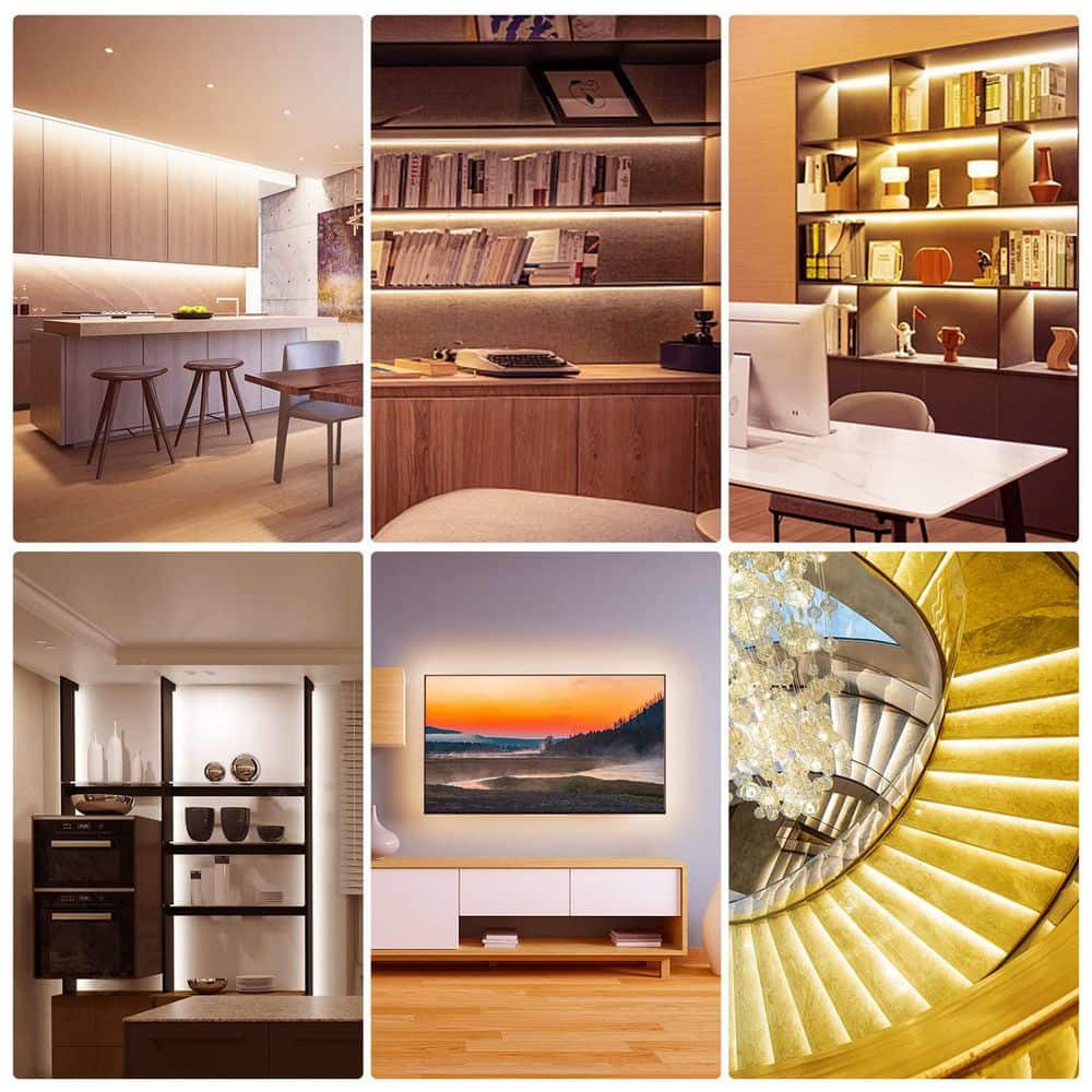 White LED Under Cabinet Lighting Strip w/Remote Lamp, Dimmable Kitchen Cabinet Lights, 6-Piece Set, 2700K-6500K price history on PriceWatchPro