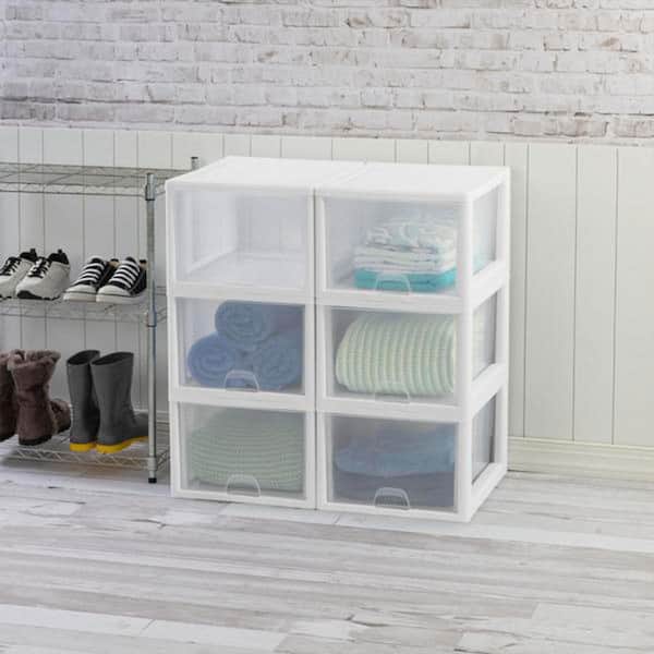 Stackable Clothes Storage Box Heavy Duty Plastic Storage Cabinet w