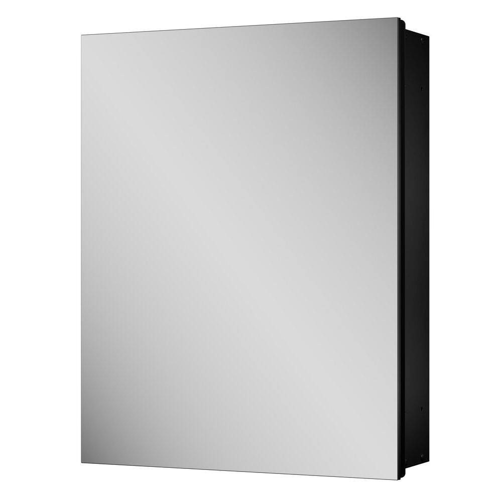 14 in. W x 18 in. H Rectangular Frameless Aluminum Black Recessed or Surface Mount Medicine Cabinet with Mirror price history on PriceWatchPro
