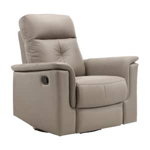 Ouray Latte Leather Manual Swivel Glider Recliner