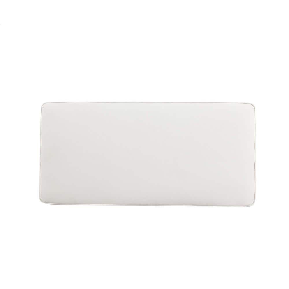 Abigail Cream Velvet Upholstered Double Ottoman with X-Crossed Legs