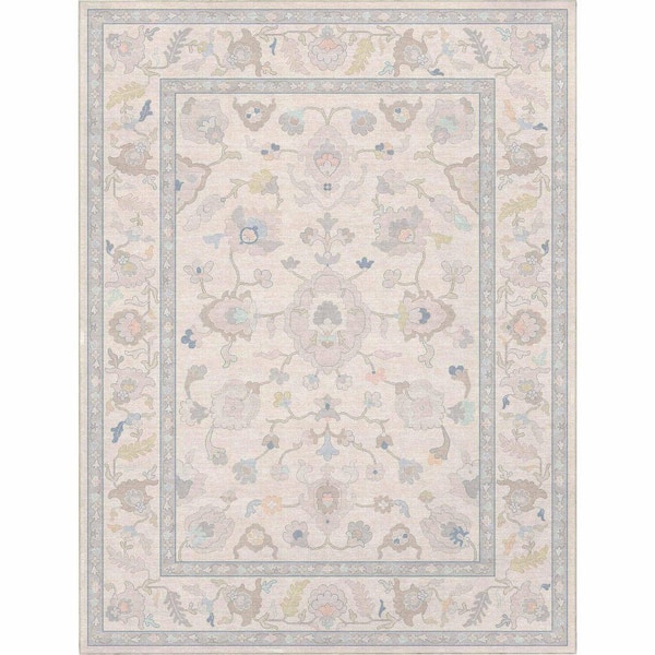 Ushak Konya Boho Updated Traditional, Cream 9 ft. 10 in. x 13 ft. in. Area Rug
