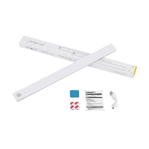 Etokfoks 30 cm Black Aluminum USB Rechargeable Motion Sensor LED Lamp