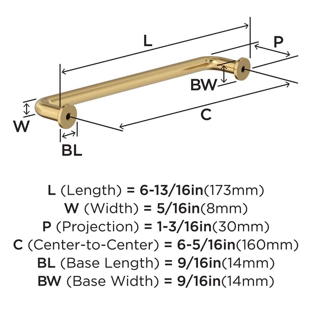 Champagne Bronze 6-5/16 Inch Modern Cabinet Bar Pull