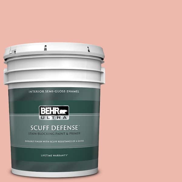 BEHR ULTRA 5 gal. #M170-3 Carnation Coral Extra Durable Semi-Gloss Enamel Interior Paint & Primer