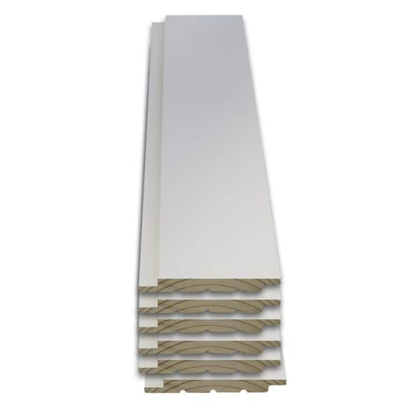 ARAUCO - 9/16 in. x 5-1/4 in. x 8 ft. Primed Pine Nickel Gap Ship Lap Board (6-Pieces Per Box)
