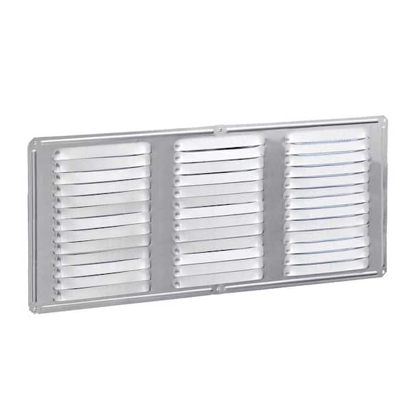 Gibraltar Building Products 16 in. x 0.25 in. Rectangular Silver Built-in Screen Galvanized Steel Soffit Vent