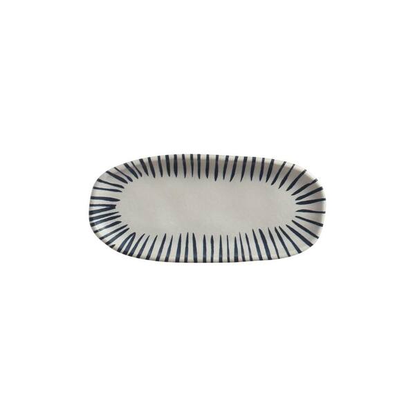 PORTO BRASIL 6.49 in. Elemento Multi-Colored Stoneware Shallow Oval Platter Organic (Set of 4)