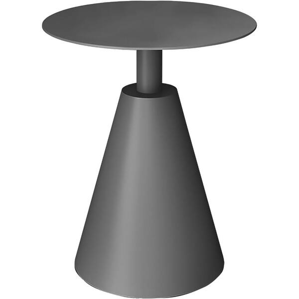 TWT Aluminum Dark Gray Round Coffee Table for Indoor, Outdoor, Reading