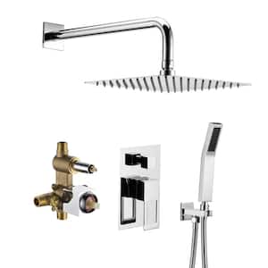 Modern 1-Handle 1-Spray Shower Faucet 1.8 GPM with Pressure Balance in Chrome(Valve Included)