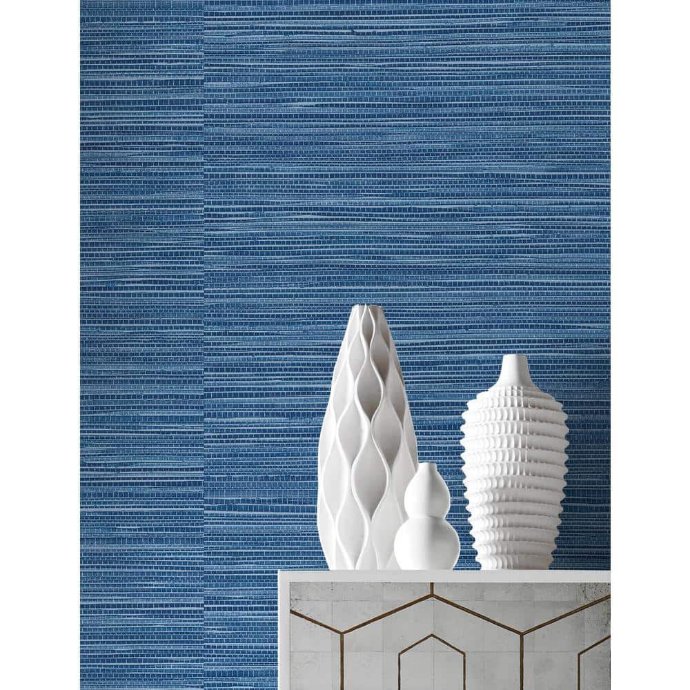 Coastal Blue Luxe Sisal Peel & Stick Wallpaper