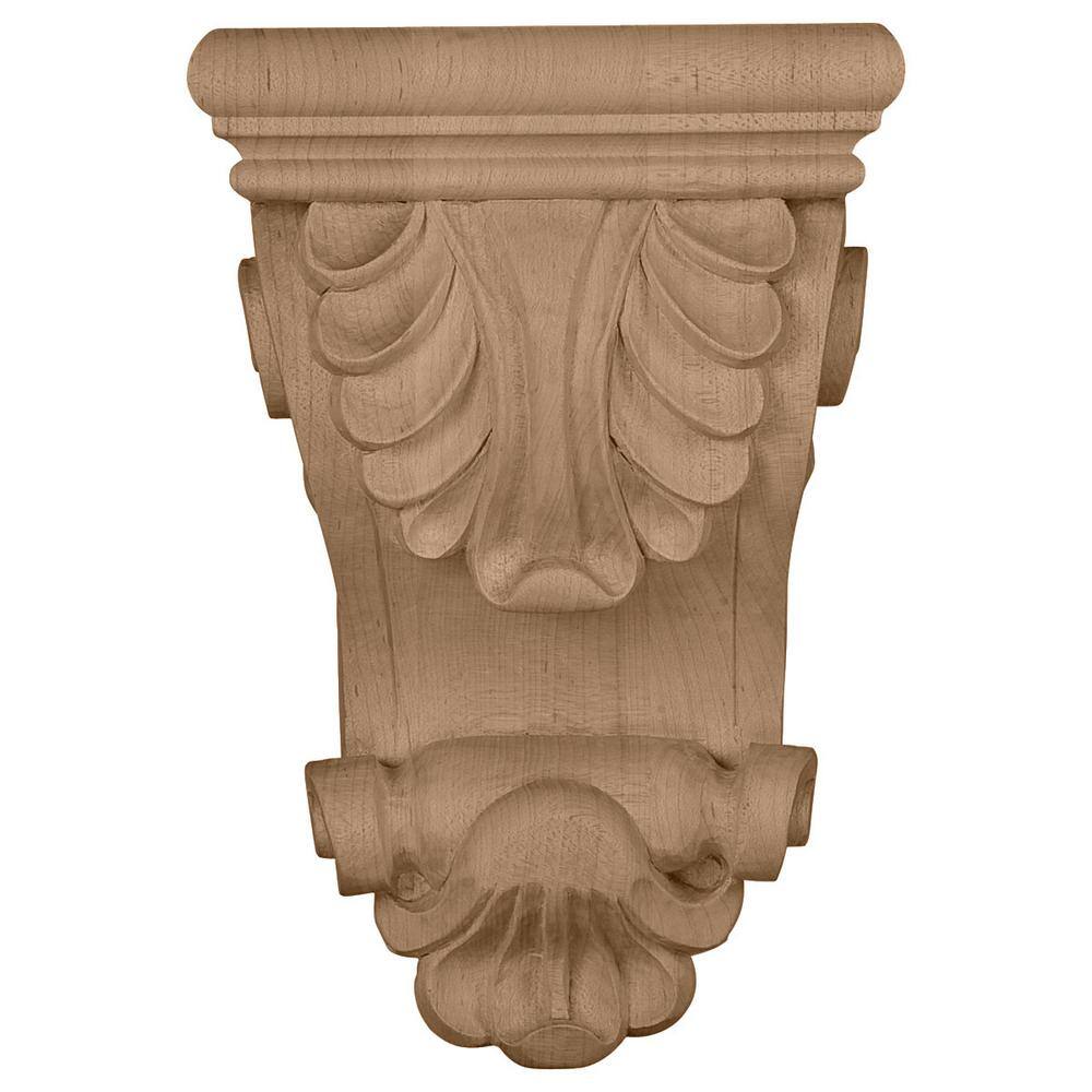 Lindenwood Acanthus Leaf Hand-Carved Corbel, 6" x 8.25"