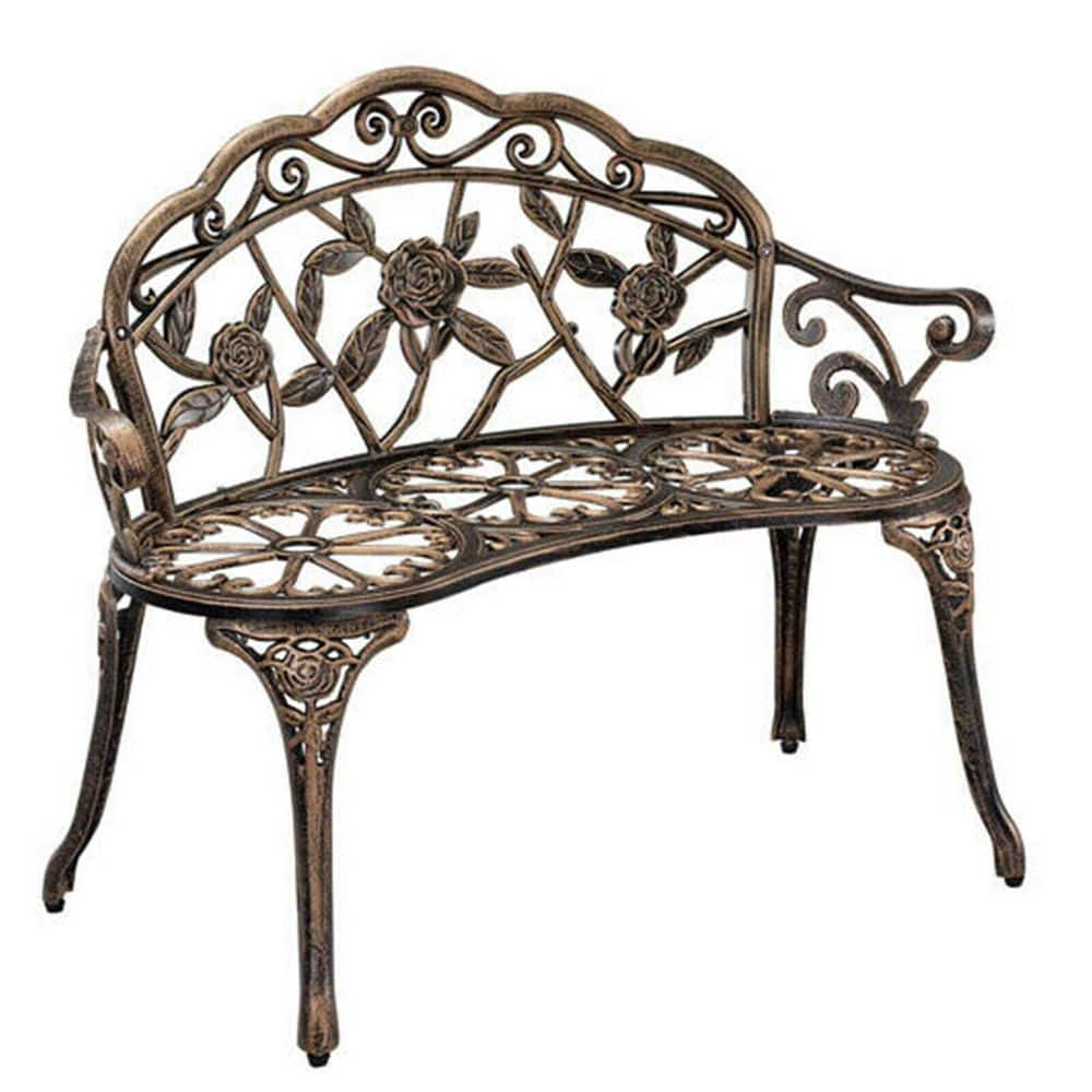 Alpulon Bronze Aluminum Patio Outdoor Garden Bench Chair ZY1C0432-1 ...