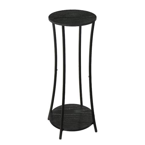 2-Tier Black Wood Plant Stand (11.7 in. H W x 29.9 in. H)