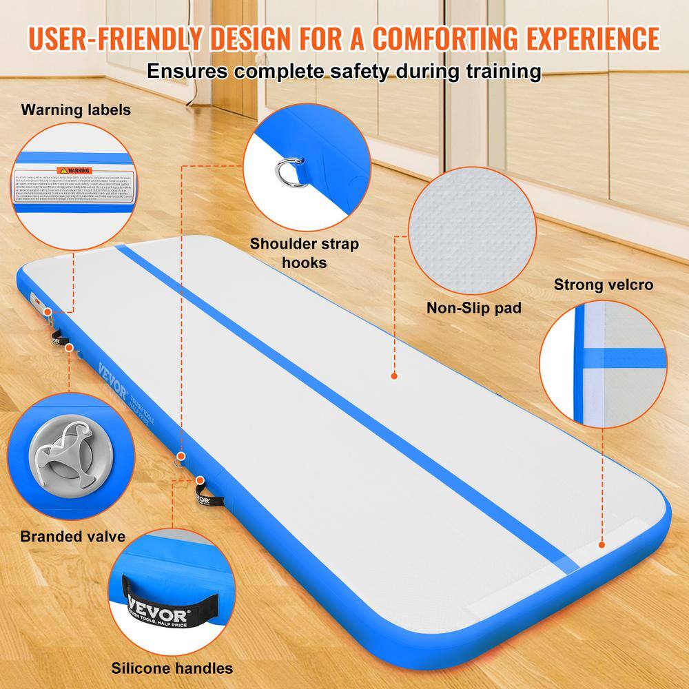 Blue PVC Inflatable Gymnastics Tumbling Mat, 118"