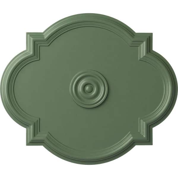 Ekena Millwork 1-1/8" x 24" x 20-1/2" Polyurethane Waltz Ceiling, Hand-Painted Athenian Green