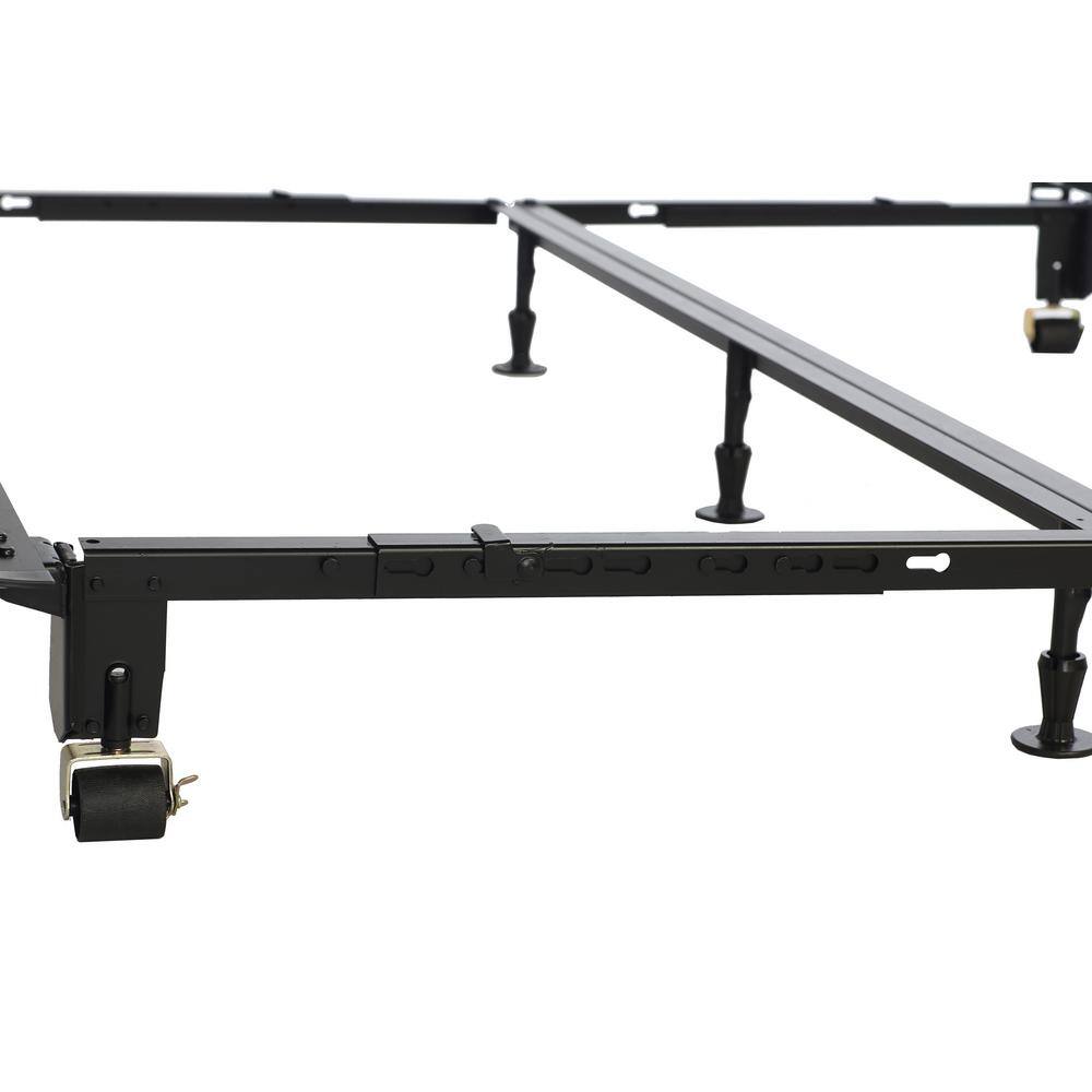 Hollywood Dark Metal Adjustable Bed Frame with Casters