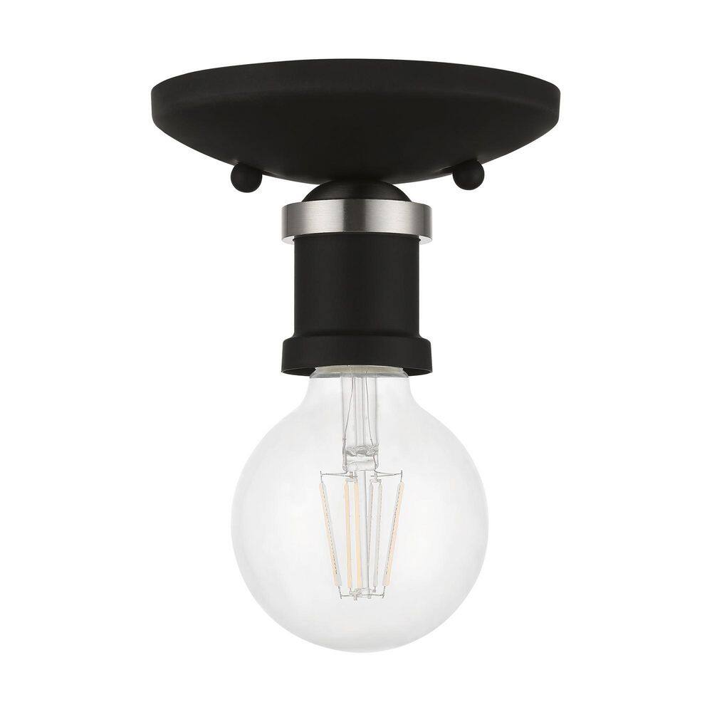 Lansdale Black and Brushed Nickel 1-Light Flush Mount