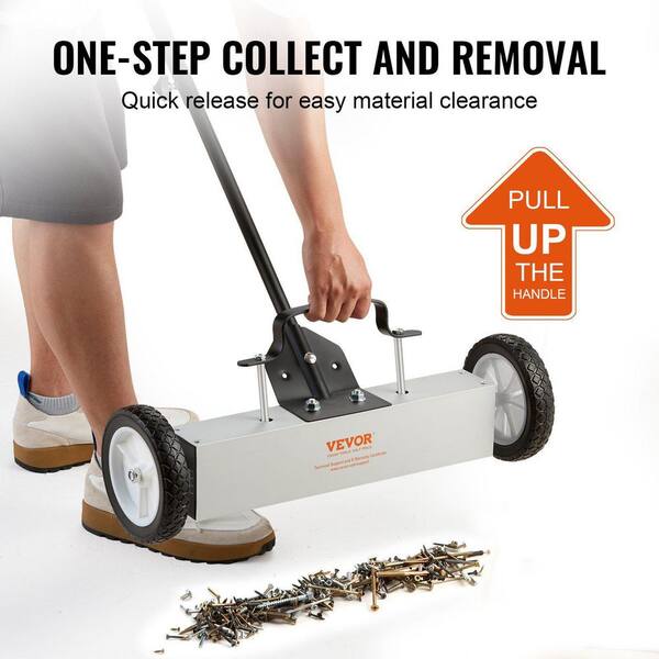 Tahanbath 18 in. Manual Floor Sweeper Large Magnet Pickup Sweeper