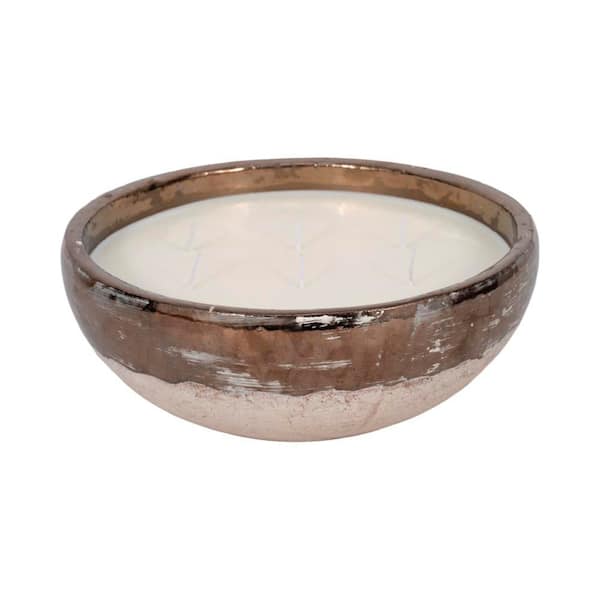 12 in. x 5 in. Gray Fresh Pine Bowl Terracotta Candle 57 oz.