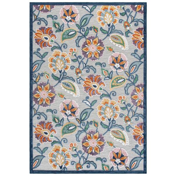 Cabana 4 x 6 Gray/Multi Floral CBN432F Area Rug