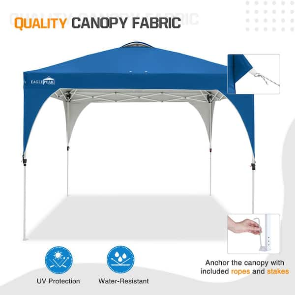 EAGLE PEAK 5 ft. x 5 ft. Blue Pop Up Canopy with 1 Removable Sunwall  E25SW1-BLU-AZ - The Home Depot