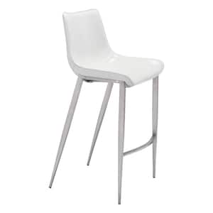 Magnus 43.3 in. White Bar Chair (Set of 2)