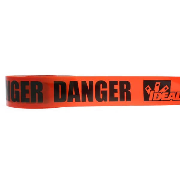 3 in. x 1000 ft. Barricade Tape, Danger, Red, (1 Roll)