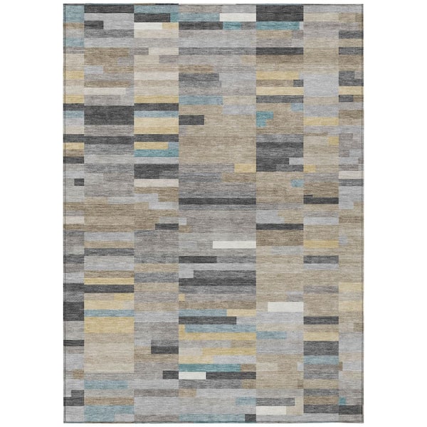 Chantille Machine Washable Indoor/Outdoor Abstract ACN3107 Gray 5 ft. x 7 ft. 6 in. Area Rug