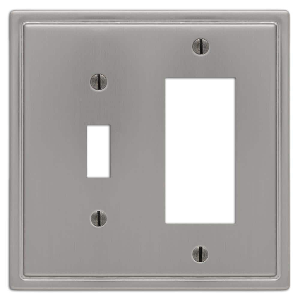 AMERELLE Moderne 2 Gang 1-Toggle and 1-Rocker Steel Wall Plate ...