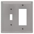 Moderne 2 Gang 1-Toggle and 1-Rocker Steel Wall Plate - Brushed Nickel