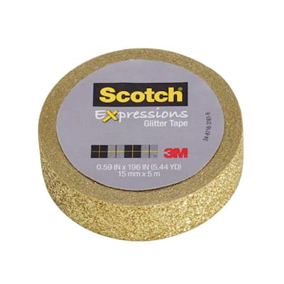 Scotch 0.59 in. x 5.44 yds. Expressions Gold Glitter Tape