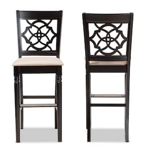 28.3 in. Alexandra Sand and Espresso Brown Bar Stool (Set of 2)