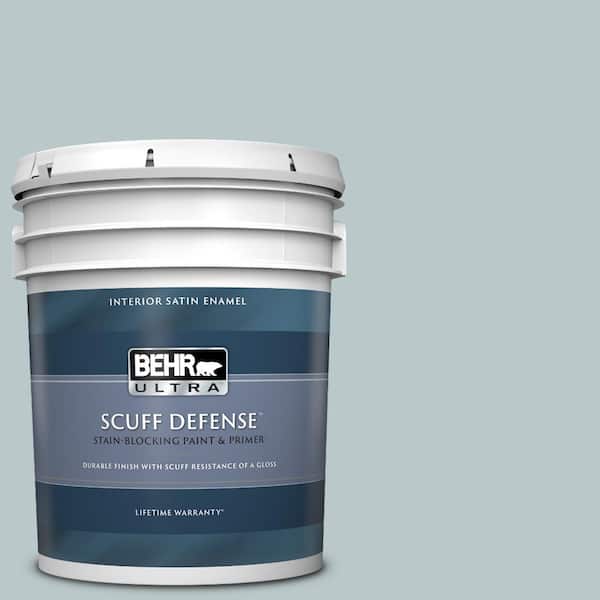 BEHR ULTRA 5 gal. #N470-2 Oceanic Climate Extra Durable Satin Enamel Interior Paint & Primer