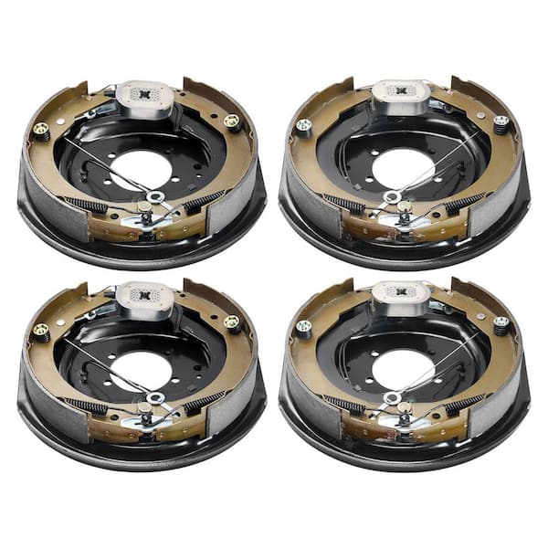 SKYSHALO Electric Trailer Brake Assembly 12 x 2 in. 2 Pairs Self-Adjusting Electric Brakes Kit for 7000 lbs. Axle 5-Hole Mounting