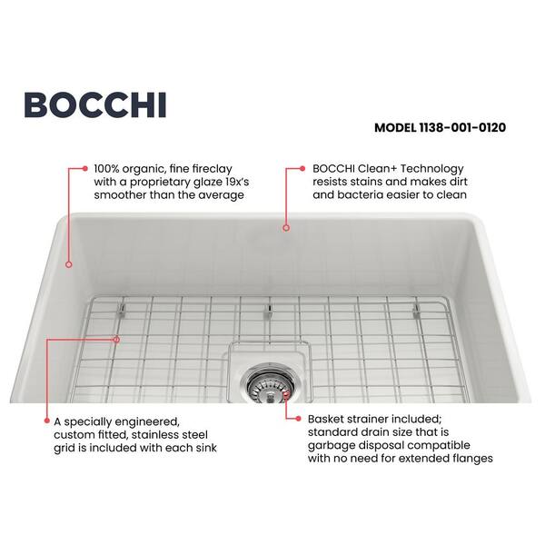 Classico Farmhouse Apron Front Fireclay 30 in. Single Bowl Kitchen Sink with Bottom Grid and Strainer in White Classico Farmhouse Apron Front Fireclay 30 in. Single Bowl Kitchen Sink with Bottom Grid and Strainer in White