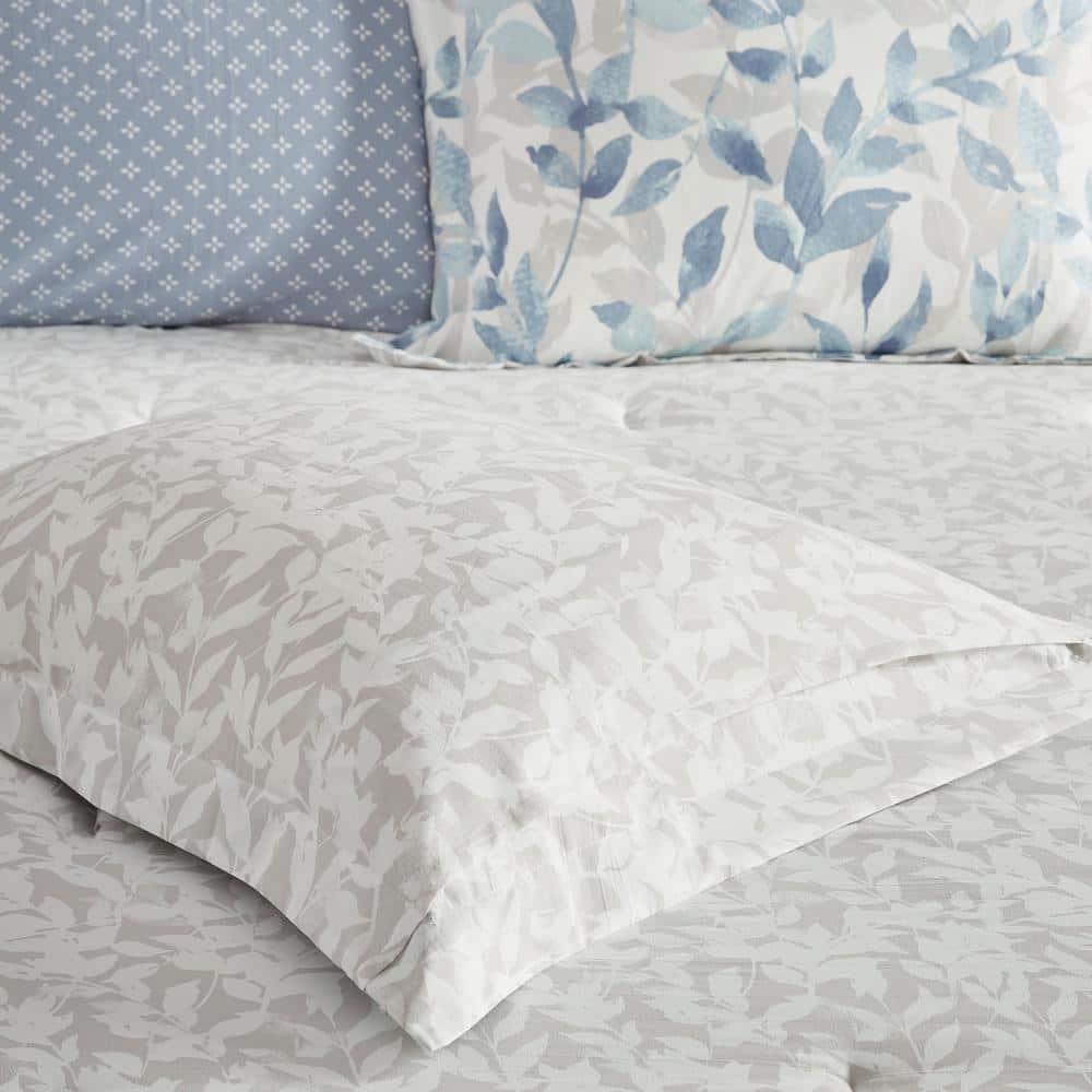 Blue Twin Microfiber Reversible Bed in a Bag Set