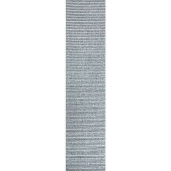 Aarhus High-Low Minimalist Scandi Striped Blue/Ivory 2 ft. x 8 ft. Indoor/Outdoor Runner Rug