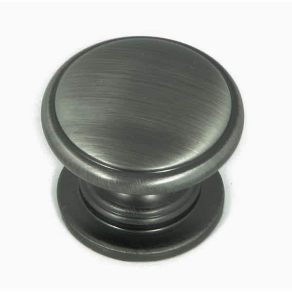 Stone Mill Hardware Saybrook 1-1/4 in. Weathered Nickel Round Cabinet Knob (10-Pack)