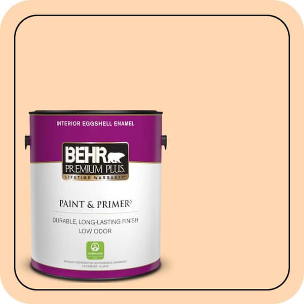 BEHR PREMIUM PLUS 1 gal. #280A-3 Delicious Melon Eggshell Enamel Low Odor Interior Paint & Primer