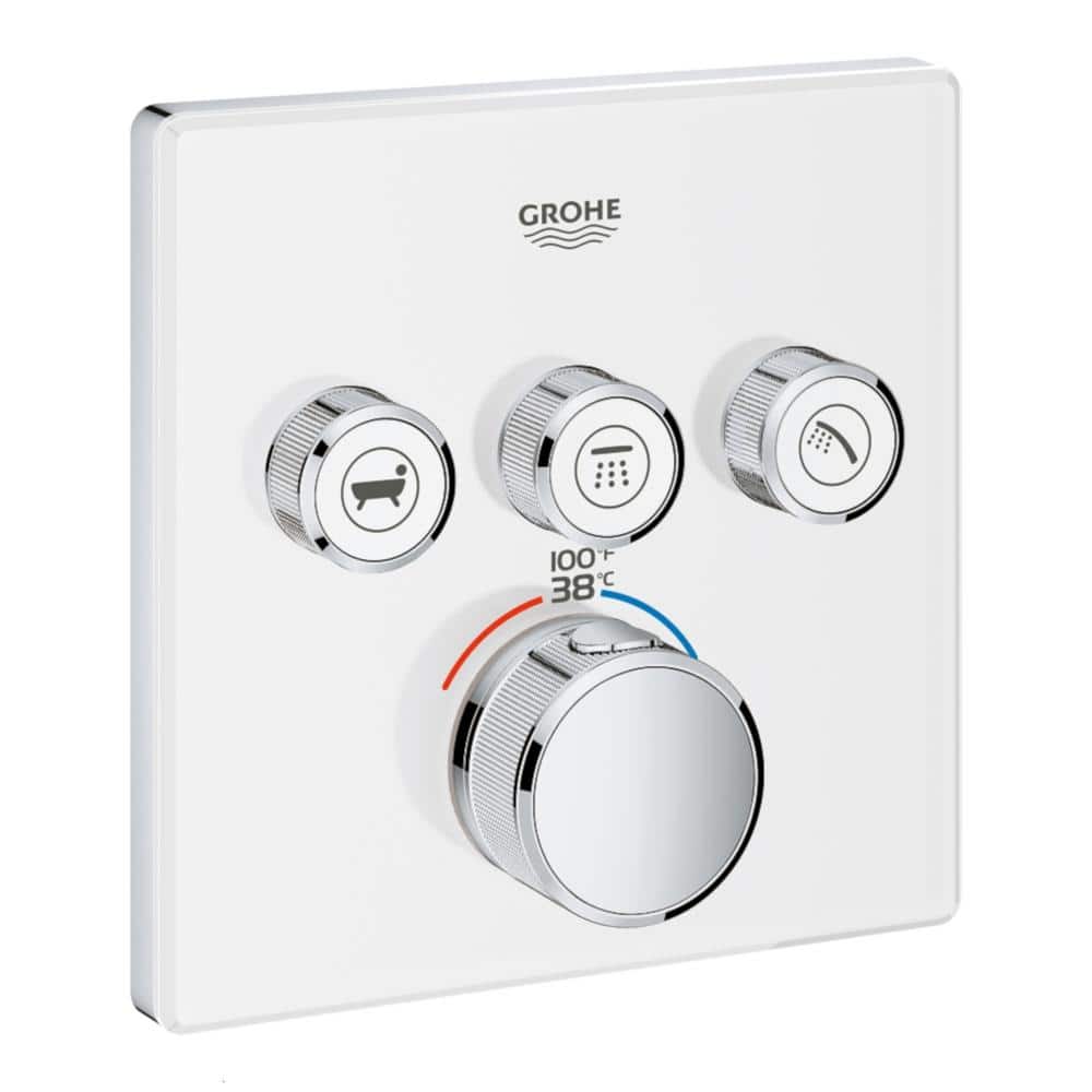 GROHE Grohtherm Smart Control Triple Function Thermostatic Trim with Control Module, Moon White -  29165LS0