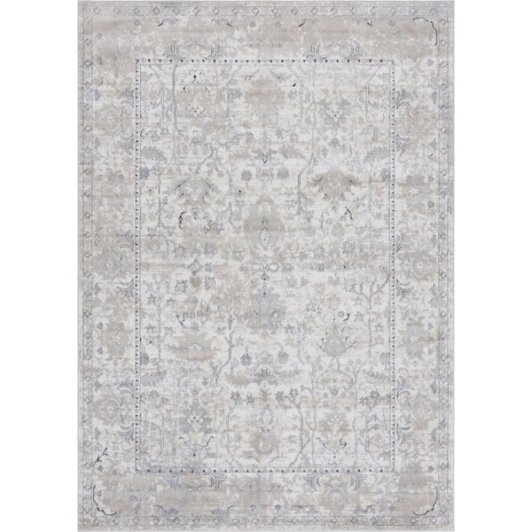 Unique Loom Portland Central Ivory 7 ft. x 10 ft. Area Rug