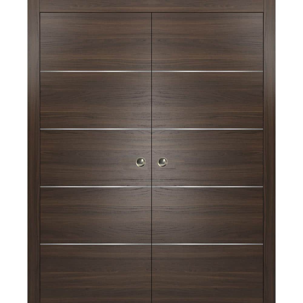 Assemble Required 72 in. x 80 in. 2-Panel Chocolate Ash Finished Solid Wood with Honeycomb Sliding Door with Hardware price history on PriceWatchPro